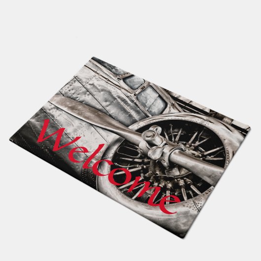 Vintages Flugzeug Fußmatte (Schrägansicht)