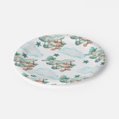 Vintages Flugzeug Geburtstag Einladungen Fliegen Pappteller (Schrägansicht)