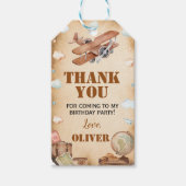 Vintages Flugzeug Geburtstag Vielen Dank Tag Geschenkanhänger (Vorderseite)