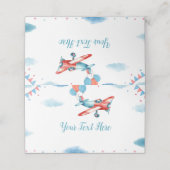 Vintages Flugzeug - Geburtstagsfeier Platzkarte (Außenseite Aufgefaltet)