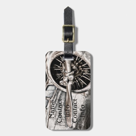 Vintages Flugzeug Gepäckanhänger (Vorderseite vertikal)