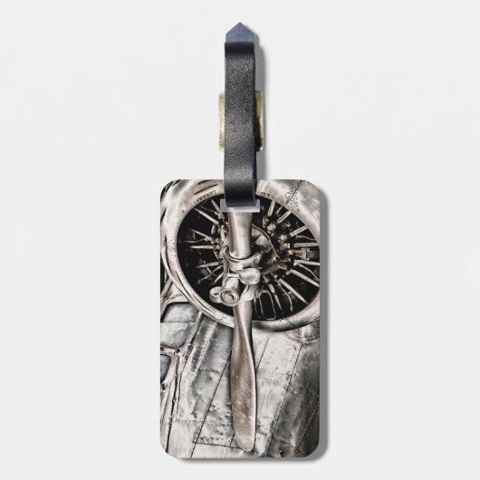 Vintages Flugzeug Gepäckanhänger (Rückseite vertikal)