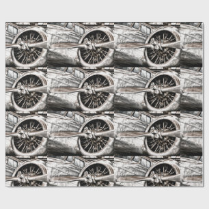 Vintages Flugzeug Geschenkpapier