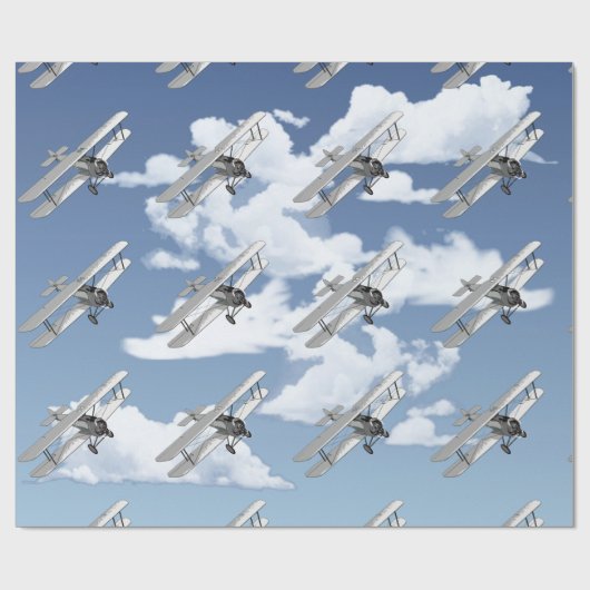 Vintages Flugzeug Geschenkpapier (Flach)