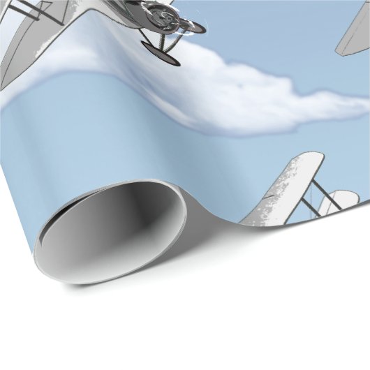 Vintages Flugzeug Geschenkpapier (Rolleneckpunkt)