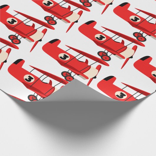 Vintages Flugzeug Geschenkpapier (Ecke)