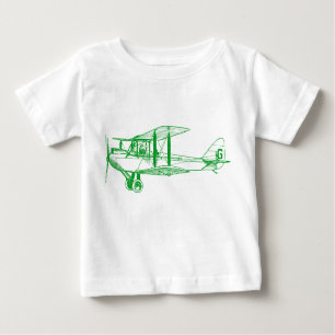 Vintages Flugzeug - Grasgrün Baby T-shirt