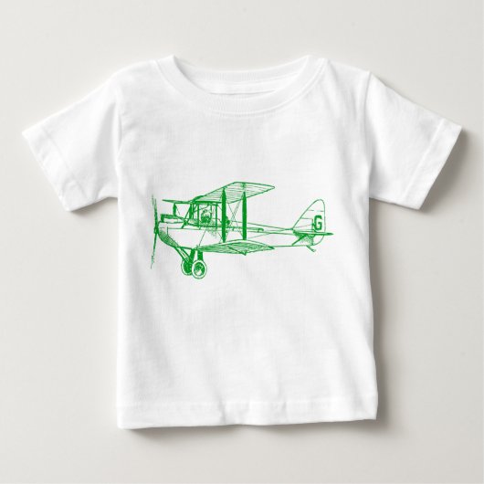Vintages Flugzeug - Grasgrün Baby T-shirt (Vorderseite)