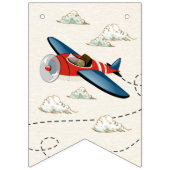 Vintages Flugzeug Happy Birthday Bunting Fahnen Wimpelkette (Erste Fahne)