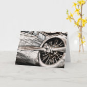 Vintages Flugzeug Karte (Gelbe Blume)