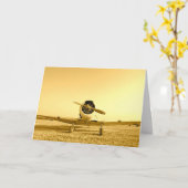 Vintages Flugzeug Karte (Gelbe Blume)