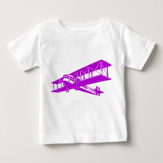VINTAGES FLUGZEUG - LILA BABY T-SHIRT (Vorderseite)