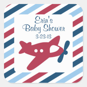 Vintages Flugzeug Luftpost Quadratischer Aufkleber