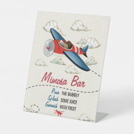 Vintages Flugzeug Mimosa Bar Drinks Party Zeichen Sockelschild