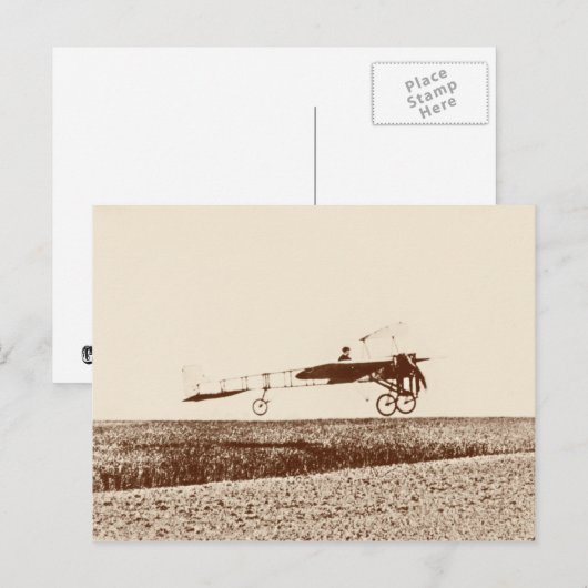 Vintages Flugzeug mit Postkarte (Vorne/Hinten)