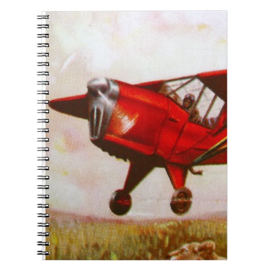 Vintages Flugzeug-Notizbuch Notizblock (Vorderseite)