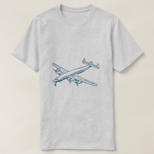 Vintages Flugzeug - Ocean Blue T-Shirt (Design vorne)