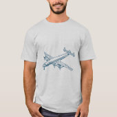 Vintages Flugzeug - Ocean Blue T-Shirt (Vorderseite)