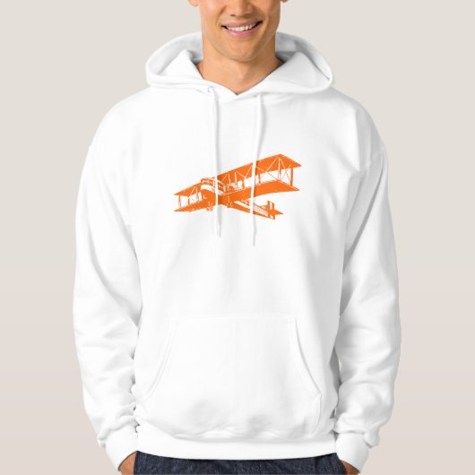 Vintages Flugzeug - Orange Hoodie (Vorderseite)