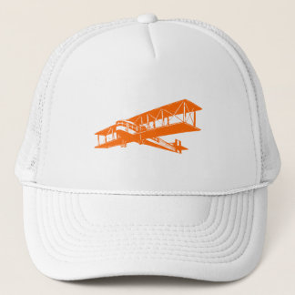 Vintages Flugzeug - Orange Truckerkappe