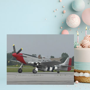 Vintages Flugzeug P-51 Mustang Aviation Geburtstag Postkarte