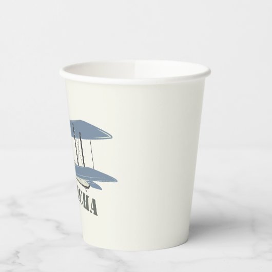 Vintages Flugzeug Pappbecher (Links)