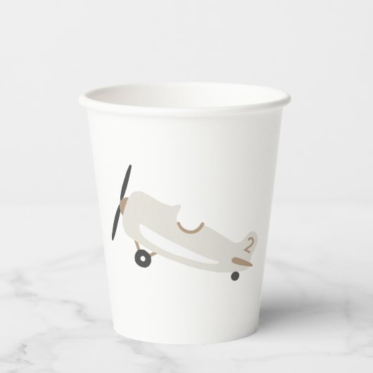 Vintages Flugzeug Personalisiert Boys Geburtstag Pappbecher (Vorderseite)