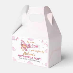 Vintages Flugzeug Pink Girl Geburtstagskarte Geschenkschachtel