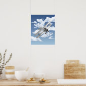 Vintages Flugzeug Poster (Küche)
