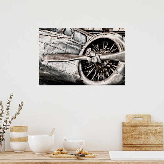 Vintages Flugzeug Poster (Küche)
