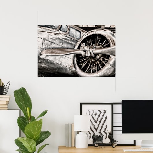 Vintages Flugzeug Poster (Heimbüro)