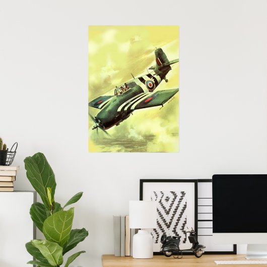 Vintages Flugzeug Poster (Heimbüro)