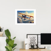 Vintages Flugzeug Poster (Heimbüro)