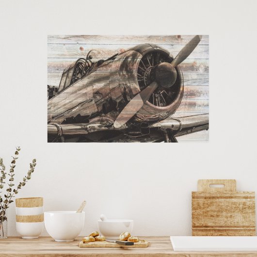 Vintages Flugzeug Poster (Küche)