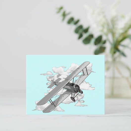 Vintages Flugzeug Postkarte (Stehend Vorderseite)
