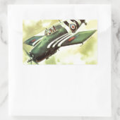 Vintages Flugzeug Rechteckiger Aufkleber (Tasche)