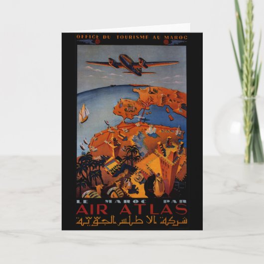 Vintages Flugzeug - Reisegeschenke und Grüße Karte (Vorderseite)