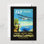 Vintages Flugzeug - Reisegeschenke und Grüße Postkarte (Vorne/Hinten)