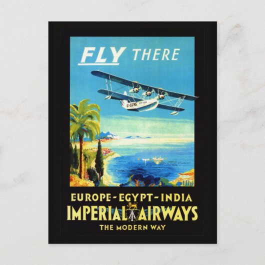 Vintages Flugzeug - Reisegeschenke und Grüße Postkarte (Vorderseite)