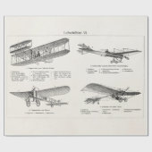Vintages Flugzeug-Retro alte Geschenkpapier (Flach)
