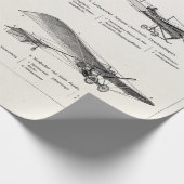 Vintages Flugzeug-Retro alte Geschenkpapier (Ecke)