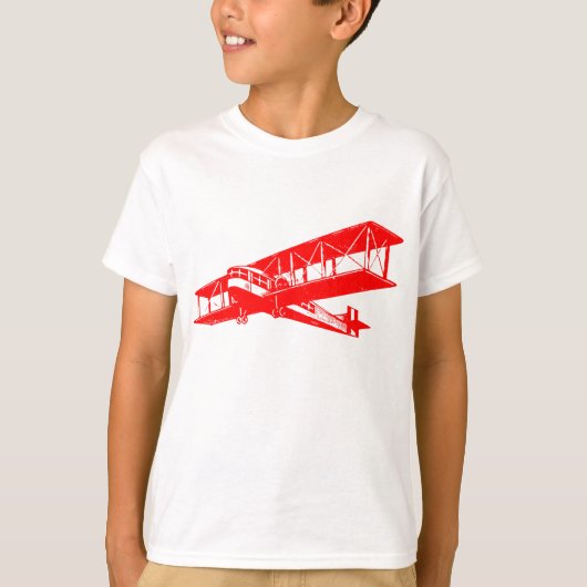 Vintages Flugzeug - Rot T-Shirt (Vorderseite)