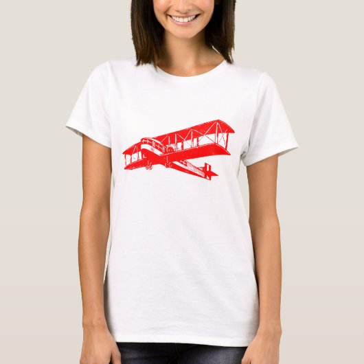 Vintages Flugzeug - Rot T-Shirt (Vorderseite)