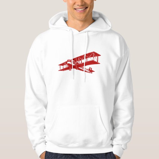 Vintages Flugzeug - Ruby Red Hoodie (Vorderseite)