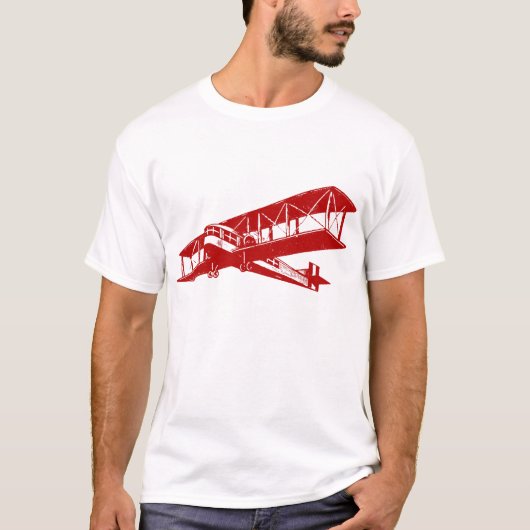 Vintages Flugzeug - Ruby Red T-Shirt (Vorderseite)