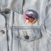 Vintages Flugzeug Schöner Himmel Button (Beispiel)