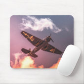Vintages Flugzeug Schöner Himmel Mousepad (Mit Mouse)