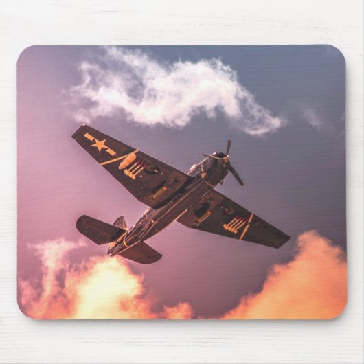 Vintages Flugzeug Schöner Himmel Mousepad (Vorne)