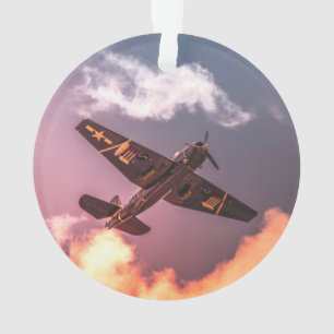 Vintages Flugzeug Schöner Himmel Ornament