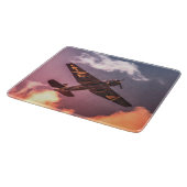 Vintages Flugzeug Schöner Himmel Schneidebrett (Ecke)
